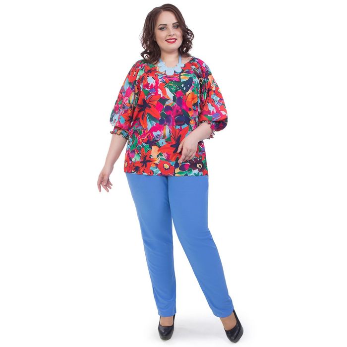 Брюки женские, размер 54, цвет васильковый Б5-3570/2