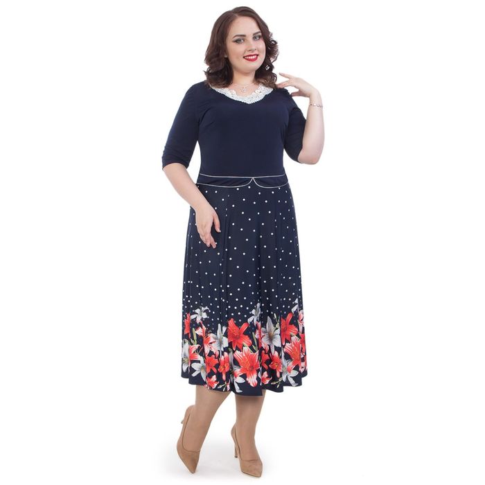 Платье женское, размер 56, цвет синий П4-3371/26