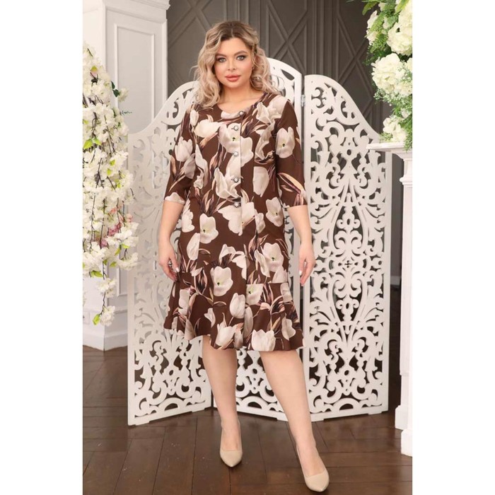 Платье женское, размер 60, цвет коричневый П4-3523/5