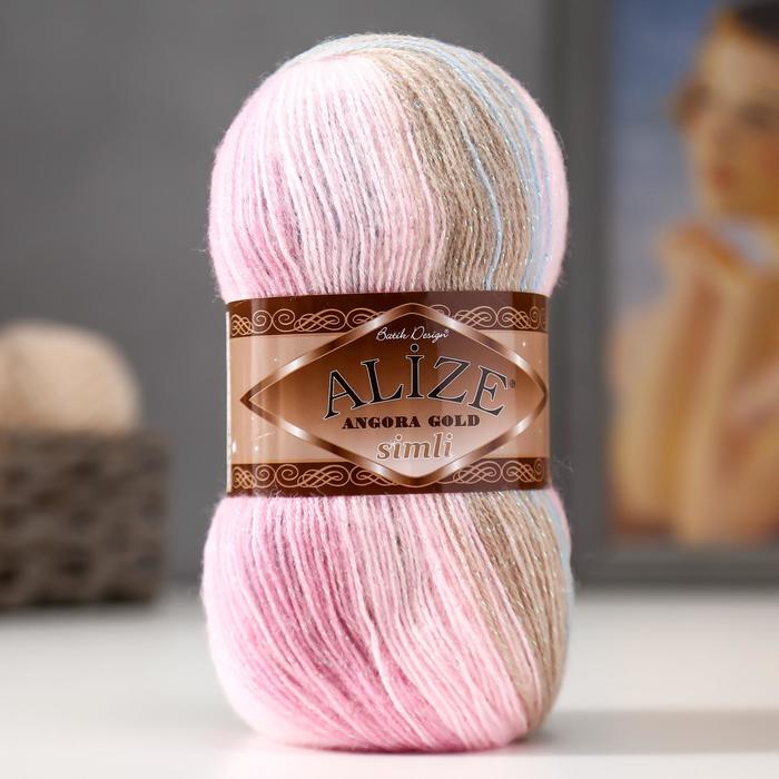 Пряжа "Angora gold simli batik"  20%шерсть, 75%акрил, 5% металлик  500м/100гр (2970)