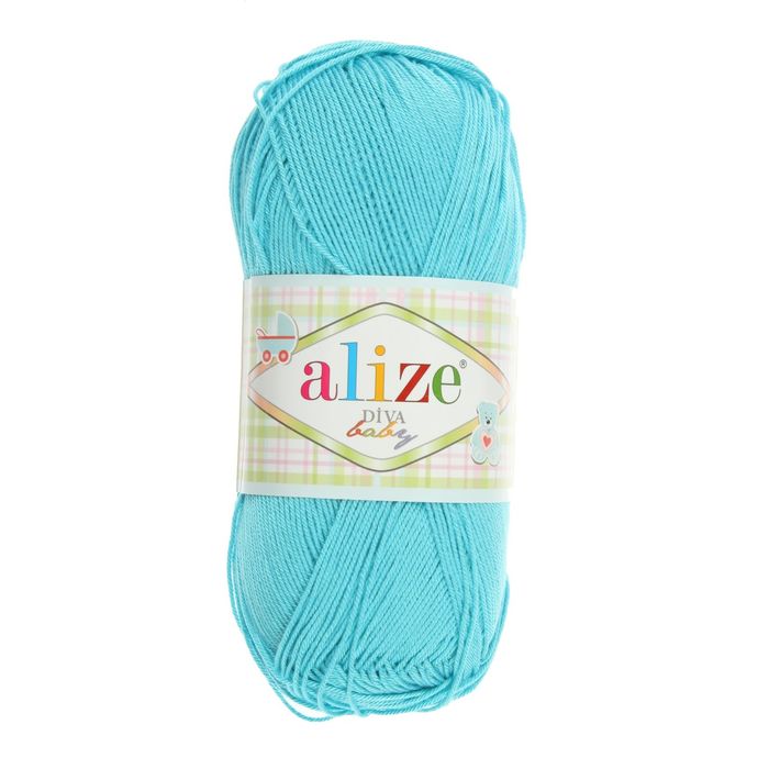 Пряжа "Diva baby" 100% микрофибра 350м/100гр (287 т.бирюза)