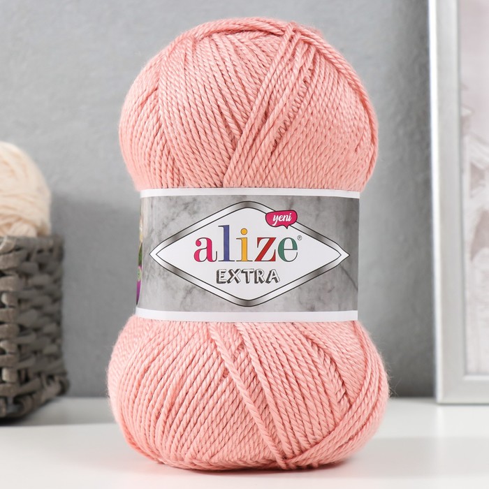 Пряжа "Extra" 10% шерсть, 90% акрил 220м/100гр (161 пудра)