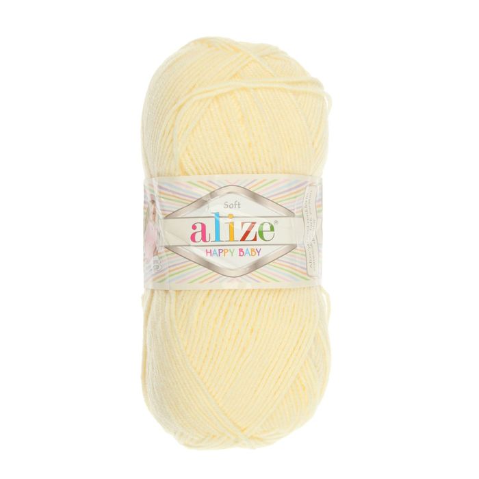Пряжа "Happy baby" 65% акрил, 35% полиамид 330м/100гр (01 кремовый)