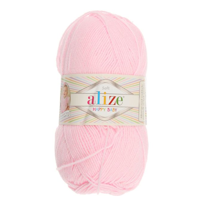 Пряжа "Happy baby" 65% акрил, 35% полиамид 330м/100гр (185 светло розовый)
