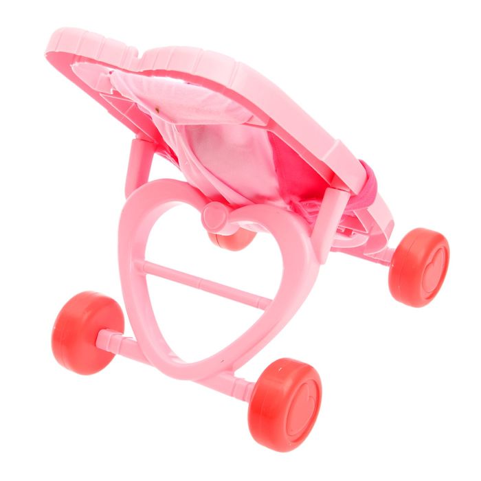 Коляска для кукол с пупсом, пластиковый каркас, МИКС