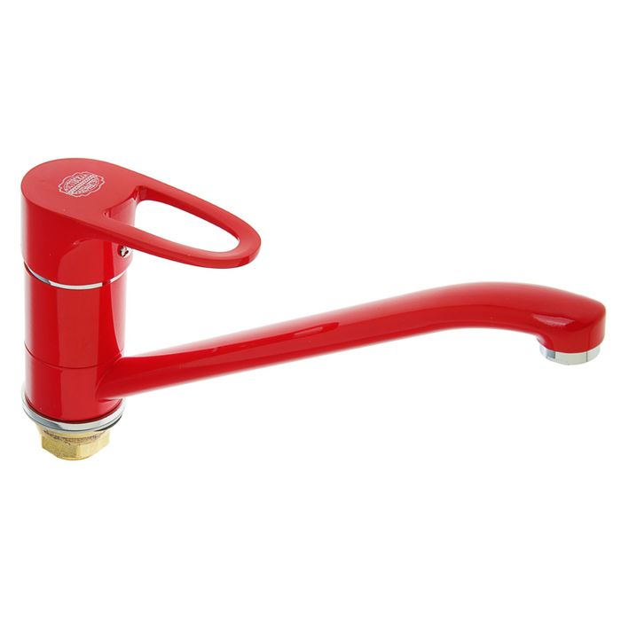 Смеситель для кухни RMS SL77R-004FB-25, однорычажный, с гайкой, латунь, цвет красный