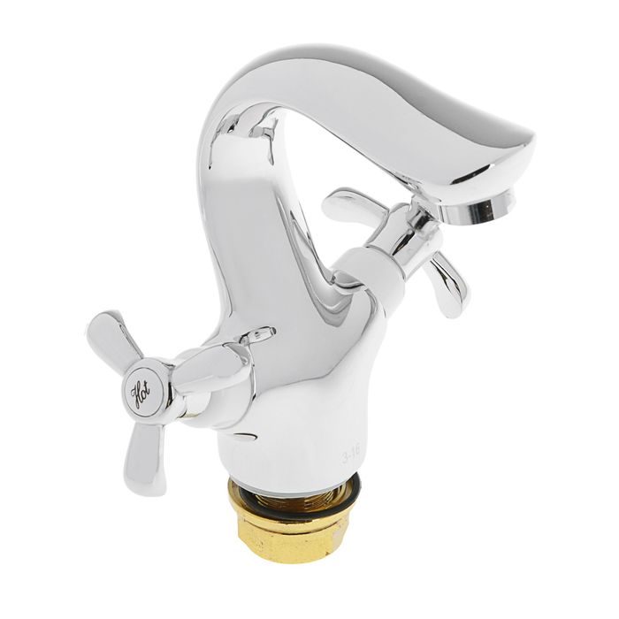 Смеситель для раковины RMS SL62-161F, двухрычажный, с гайкой, латунь, хром