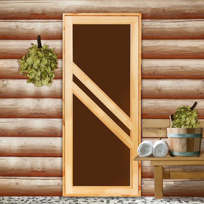 Дверь для бани и сауны "Диагональ", 200х80см