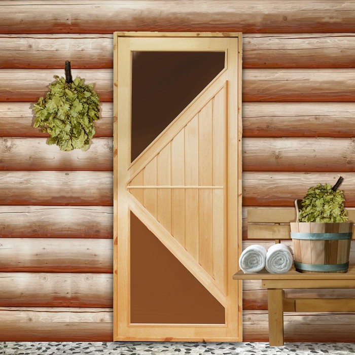 Дверь для бани и сауны "Углы", 190х80см