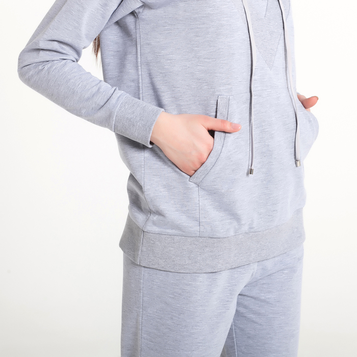 Костюм женский (толстовка, брюки), р-р 50, рост 164 , цвет серый 6548