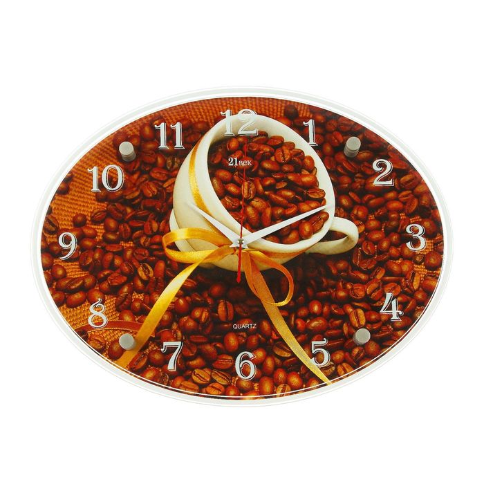 Часы настенные овальные "Зерновой кофе", 35х46 см