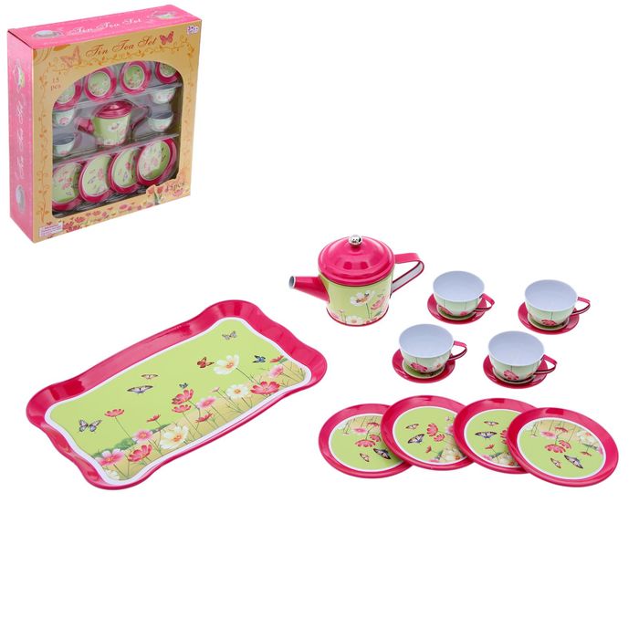 Набор металлической посуды "Бабочки", 15 предметов