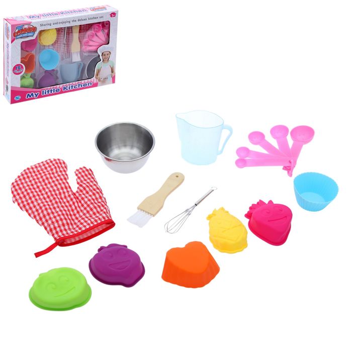 Набор металлической посуды "Пекарь" с силиконовыми формочками, 12 предметов