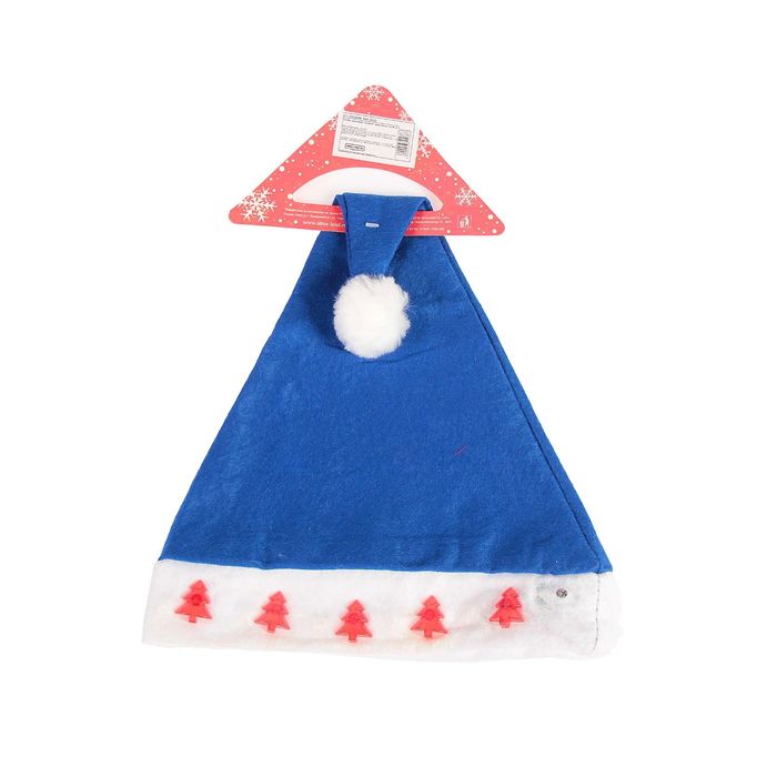 Колпак новогодний "Матовый" синий, ёлочки свет 28*38 см