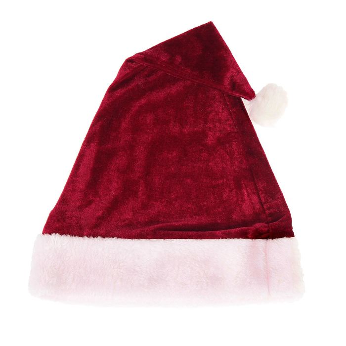 Колпак новогодний "Мягкий" бордовый 28*40 см
