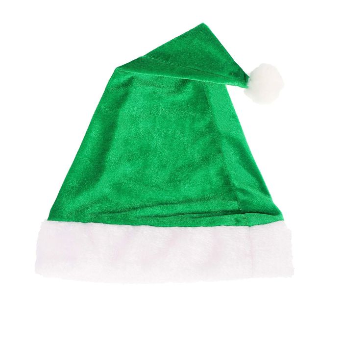 Колпак новогодний "Мягкий" зелёный 28*40 см