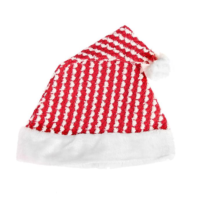 Колпак новогодний "Текстурный" красно-белый 28*40 см
