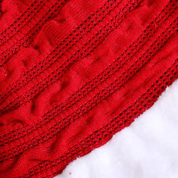 Колпак новогодний "Текстурный" вязаный узор 28*40 см