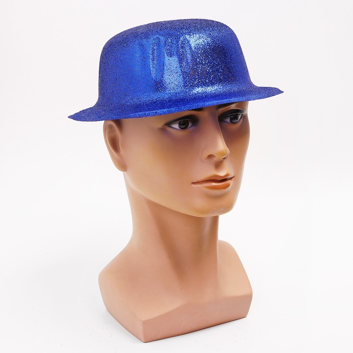 Карнавальная шляпа, овальная, с каёмкой, блестящая, р-р. 56, цвета МИКС