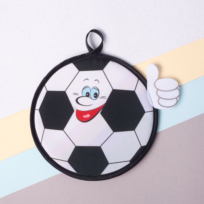 Прихватка "Футбольный мяч" (фотопечать) 17,5х17,5
