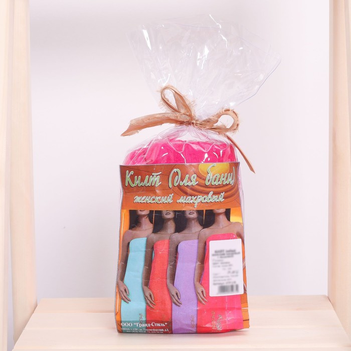 Килт(юбка) жен. махр. вышивка арт:КТР-2-В 80х150см., малина, трикотаж, Хл, 190г/м