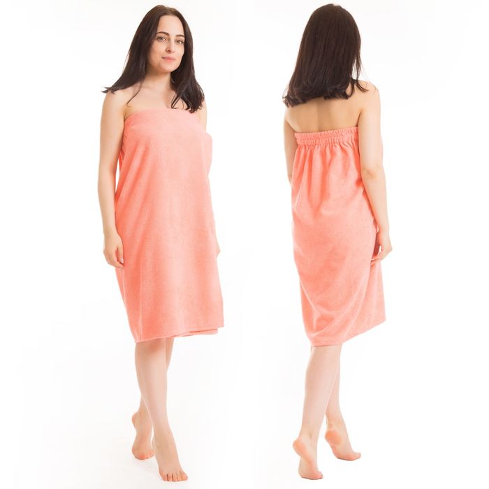 цена Килт(юбка) женский махровый, 80х150+-2, цвет персиковый