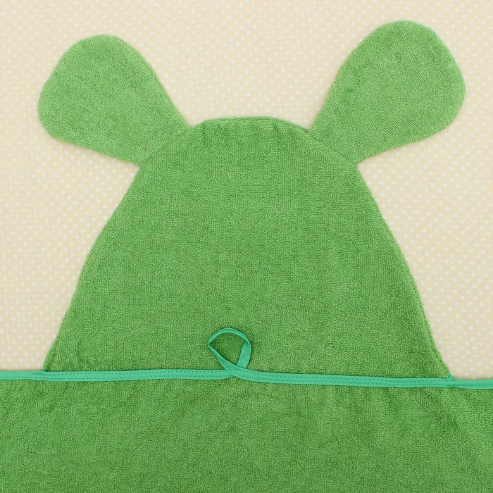 Полотенце-накидка махровое собачка, 75×125 см, зелень, Хл, 300 г/м²