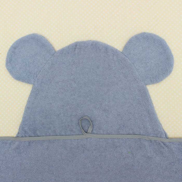 Полотенце-накидка махровое мышка, 75×125 см, серый, Хл, 300 г/м²