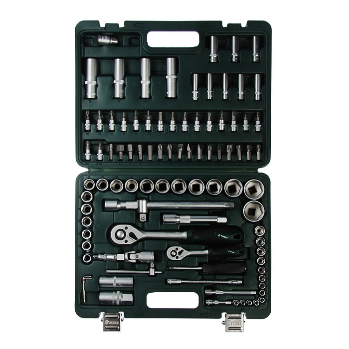 Набор инструмента TUNDRA Premium, универсальный в кейсе, CrV, трещотка 72 зуба, 94 пр.