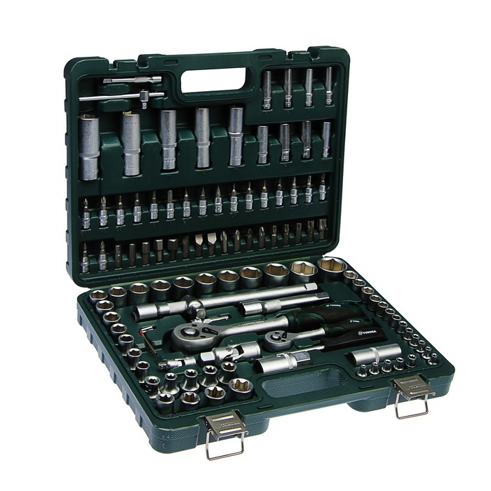 Набор инструмента TUNDRA Premium, универсальный в кейсе, Crv, трещотки 72 зуба, 108 пр.