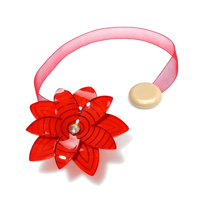 Подхват для штор на ленте "Лилия", d=6см, цвет красный