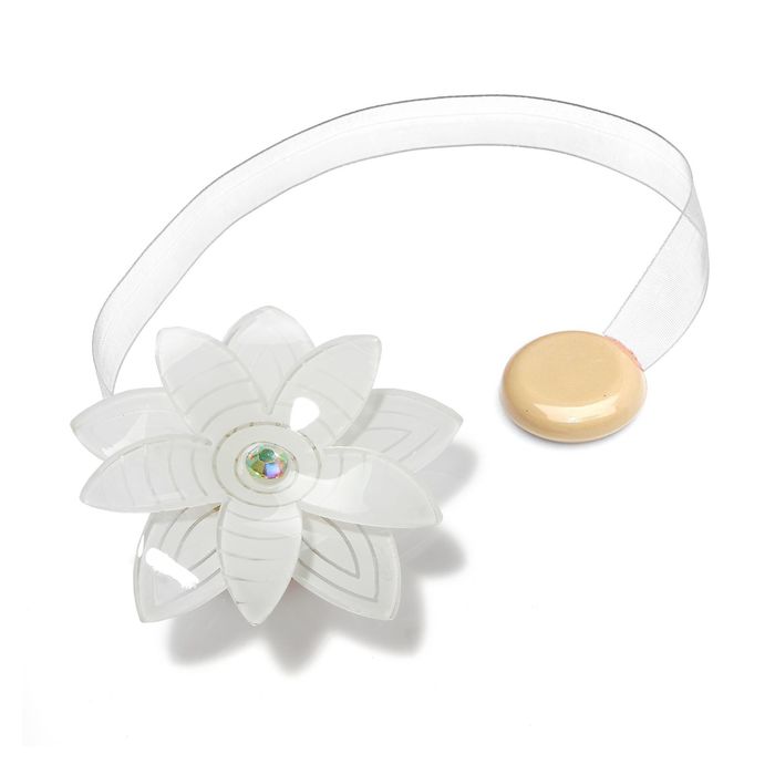 Подхват для штор на ленте "Лилия", d=6см, цвет белый