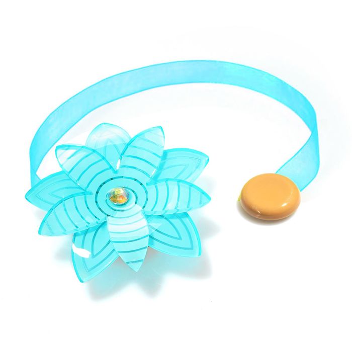Подхват для штор на ленте "Лилия", d=6см, цвет голубой
