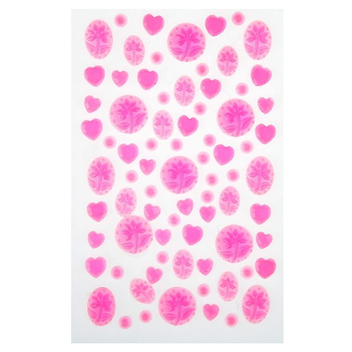 Наклейка пластик стразы светящаяся "Цветочная" МИКС 22,3х10 см