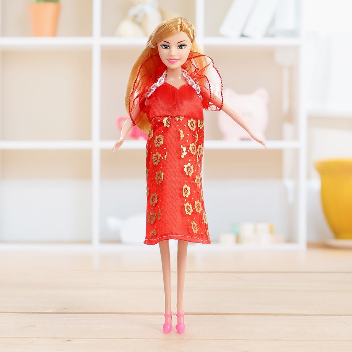 Кукла модель "Кира" беременная, в платье, МИКС