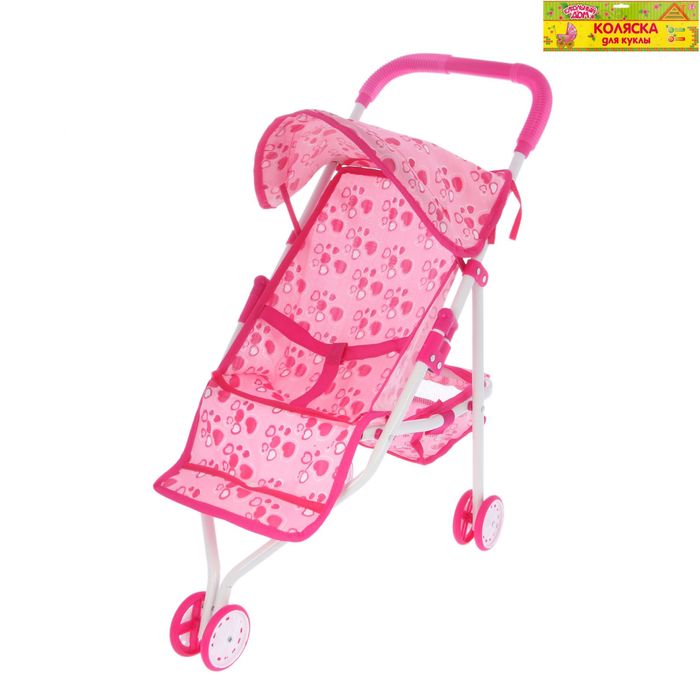 Коляска для кукол, трехколесная, металлический каркас