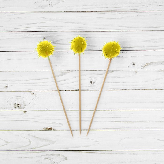 Шпажки "Желтый пушистик" (набор 8 шт)