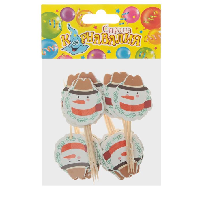 Пика для канапе "Снеговик", набор 24 шт.