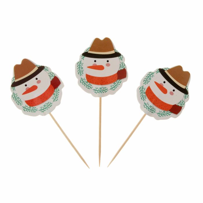 Пика для канапе "Снеговик", набор 24 шт.