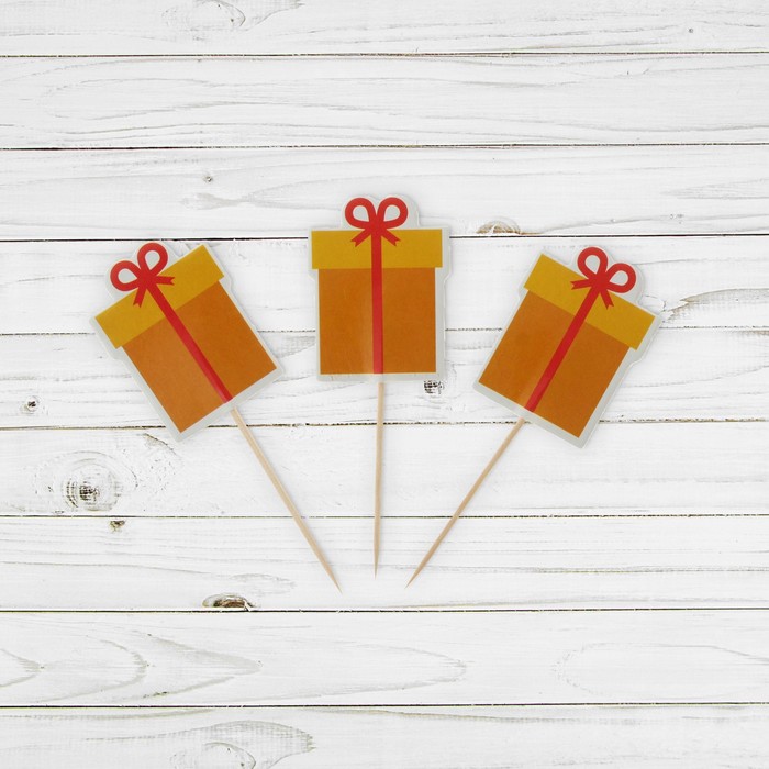 Пика для канапе "Подарок", набор 24 шт.
