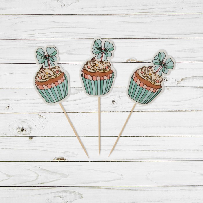 Пика для канапе "Пирожное" бант, набор 24 шт.