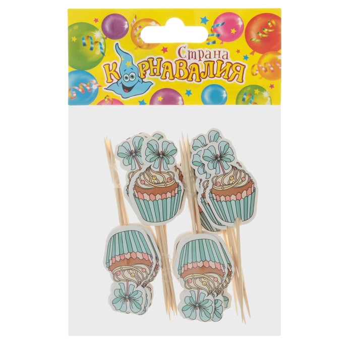 Пика для канапе "Пирожное" бант, набор 24 шт.