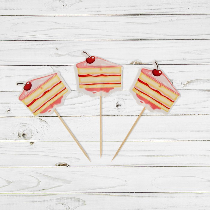 Пика для канапе "Тортик" с ягодкой, набор 24 шт.