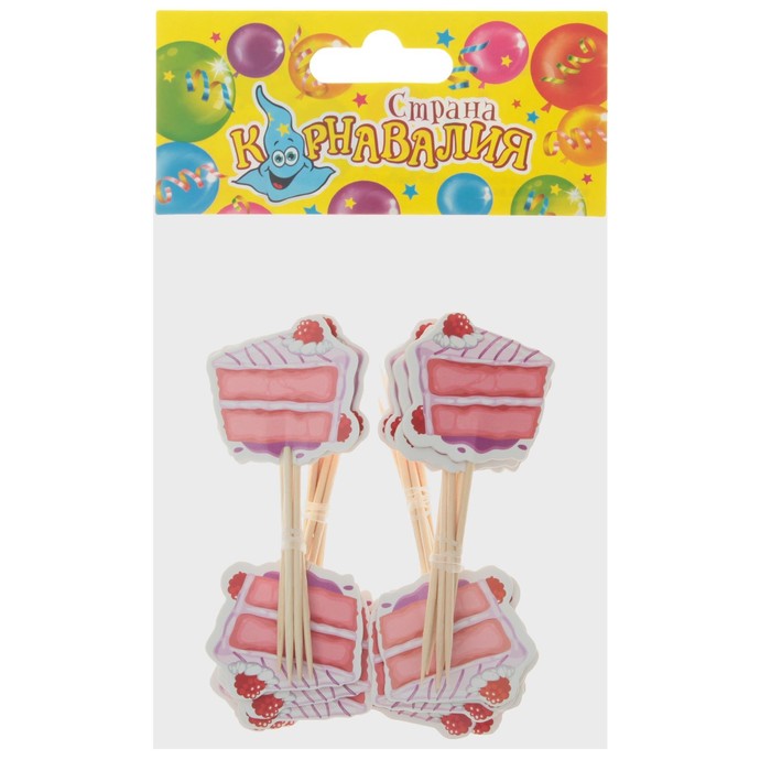 Пика для канапе "Торт"с малиной, набор 24 шт.