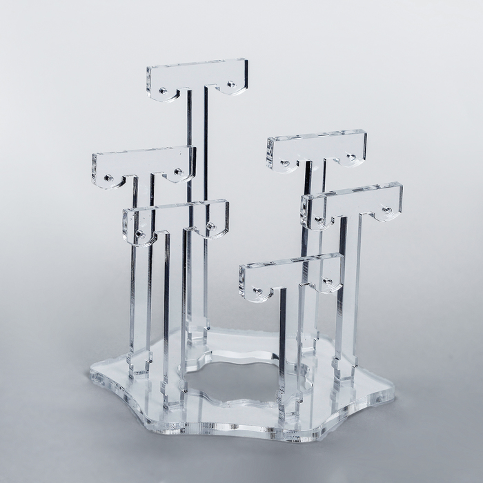 Подставка под серьги 6 шт, цвет прозрачный, 10*10*10,5