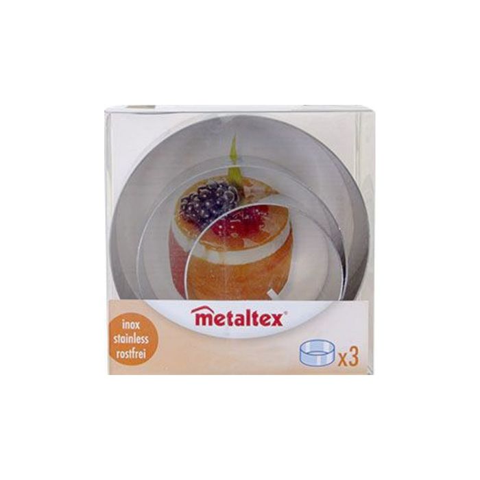 Набор колец кулинарных круглых, 3 шт: d=10, 8, 6 см, высота стенки 4,5 см