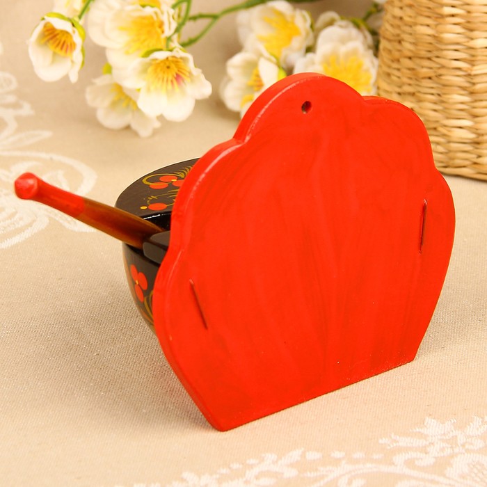 Солонка, настенная, с ложкой, хохлома