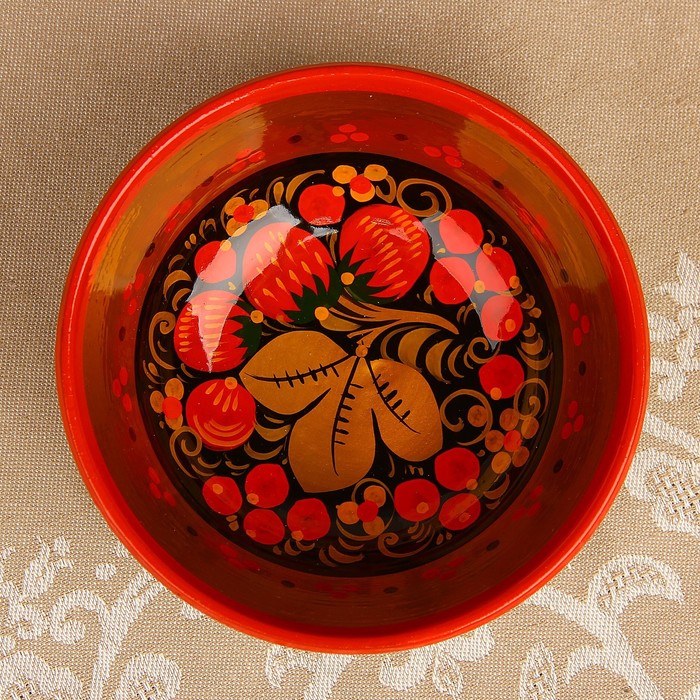 Пиала «Земляничка», 12×6 см, хохлома