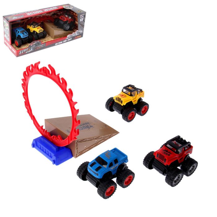 Игровой набор "Триал", с рампой и 3 инерционными джипами
