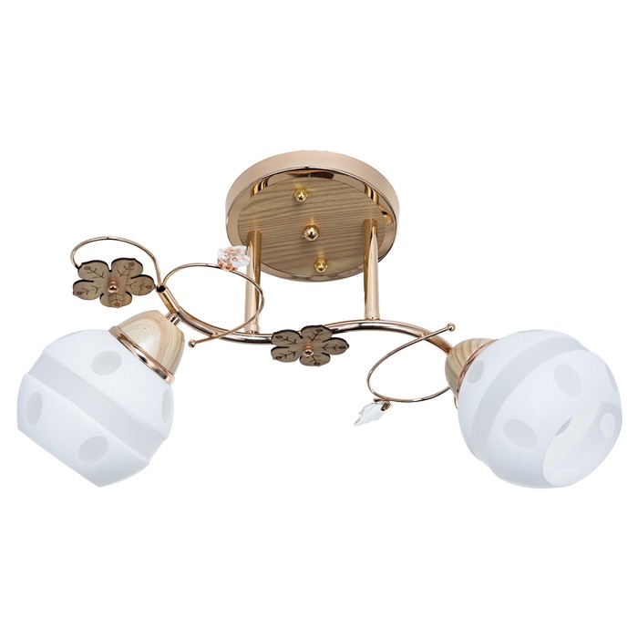 Люстра потолочная "Истина" 2 лампы Е27 золото,бежевый 50х30х28